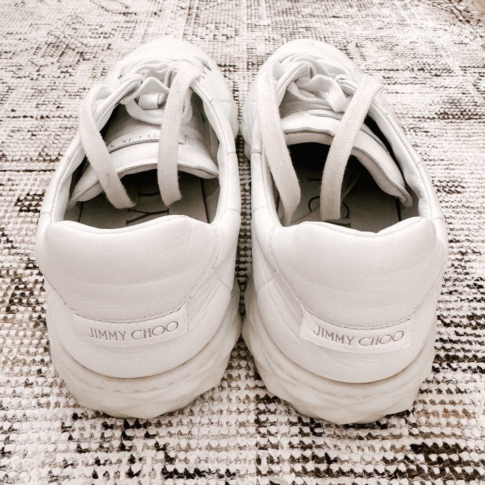 Jimmy Choo Diamond Light/F Leather Low-Top Trainers - Picture 10 of 16